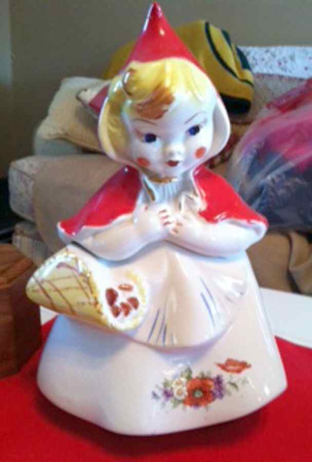 Little Red Riding Hood Cookie Jar & Lid #14 by Hull-1