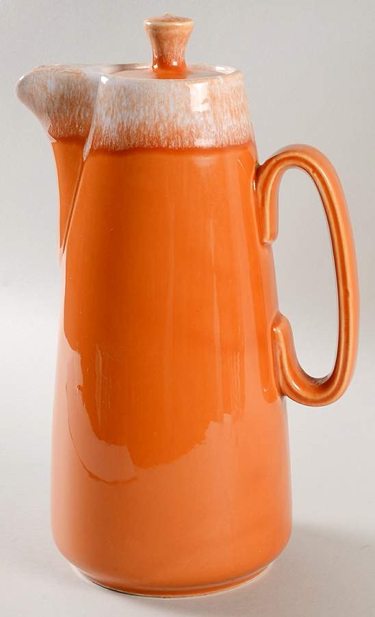 Tangerine Coffee Pot & Lid by Hull-1