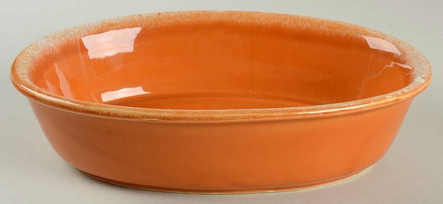 Tangerine 10" Oval Vegetable Bowl by Hull-1