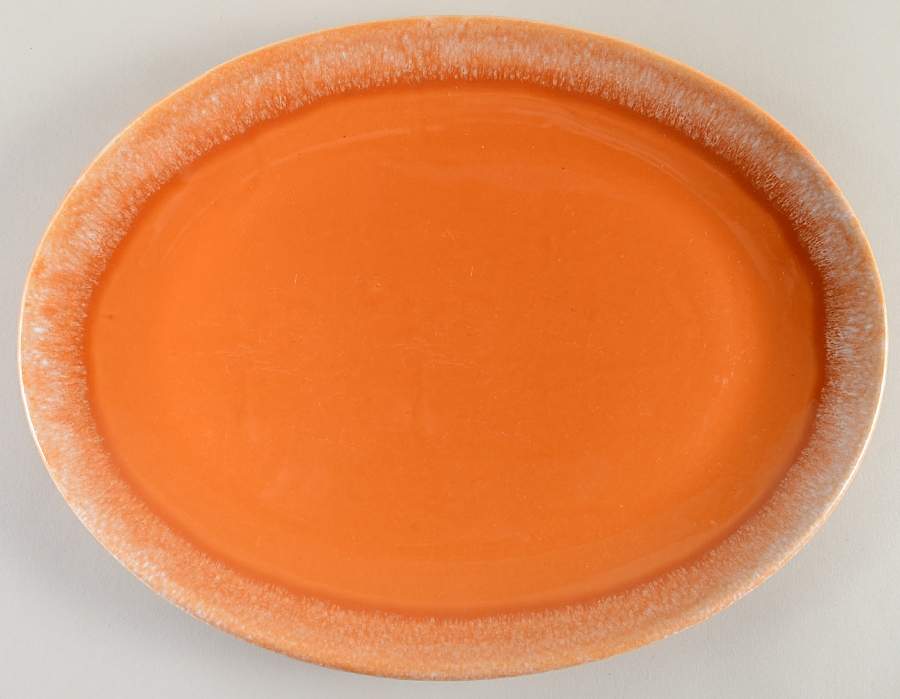 Tangerine 11" Oval Serving Platter by Hull-1