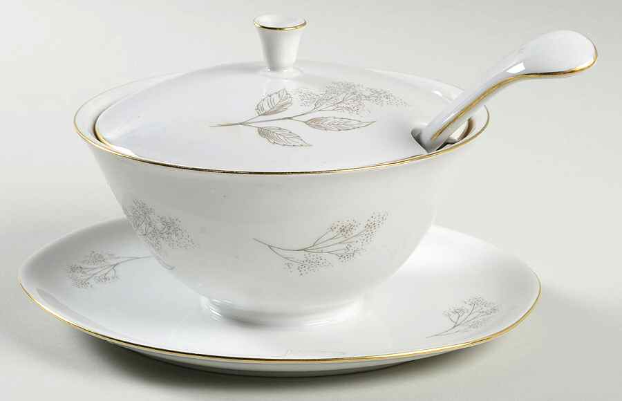 2382 Gravy Boat Attached Underplate & Lid w/Ladle by Hutschenreuther-1