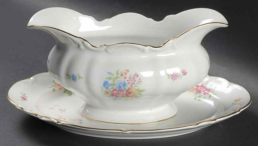 9039 Gravy Boat with Attached Underplate by Hutschenreuther-1
