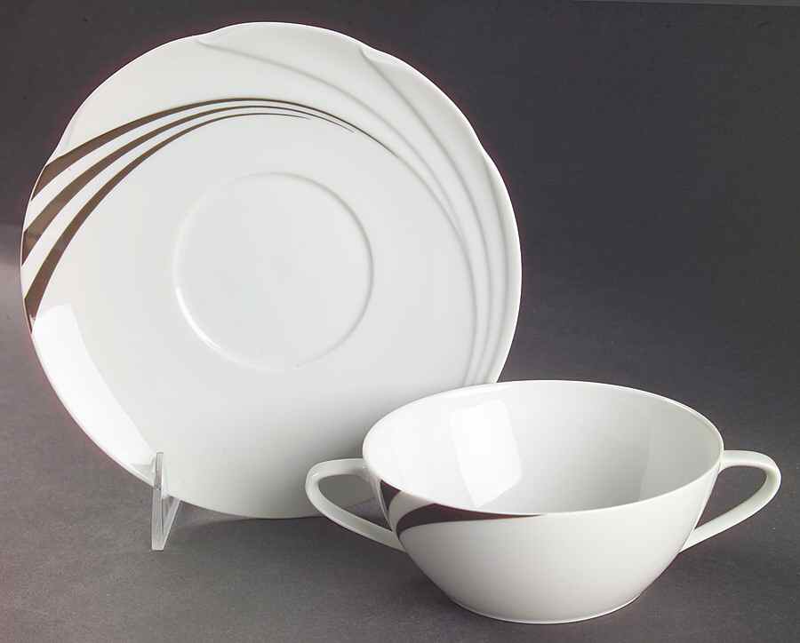 Accent Flat Cream Soup Bowl & Saucer Set by Hutschenreuther-1