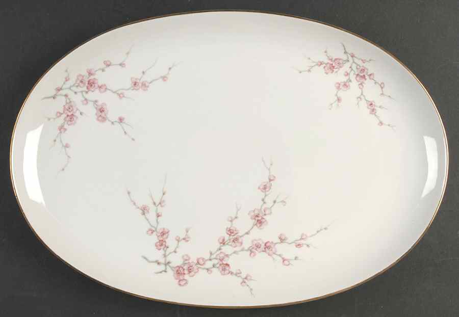 Almond Blossom (Rim) 15" Oval Serving Platter by Hutschenreuther-1