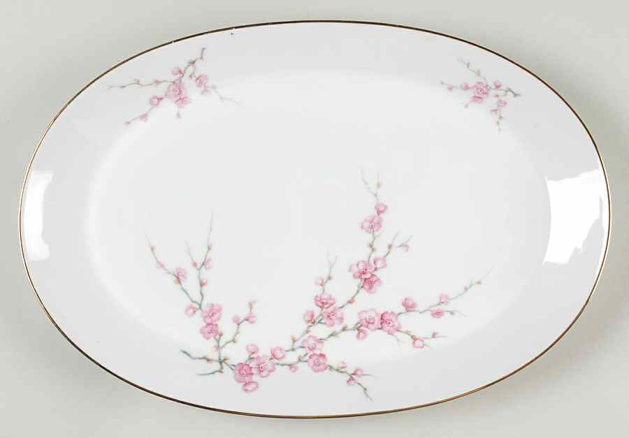 Almond Blossom (Coupe) 12" Oval Serving Platter by Hutschenreuther-1