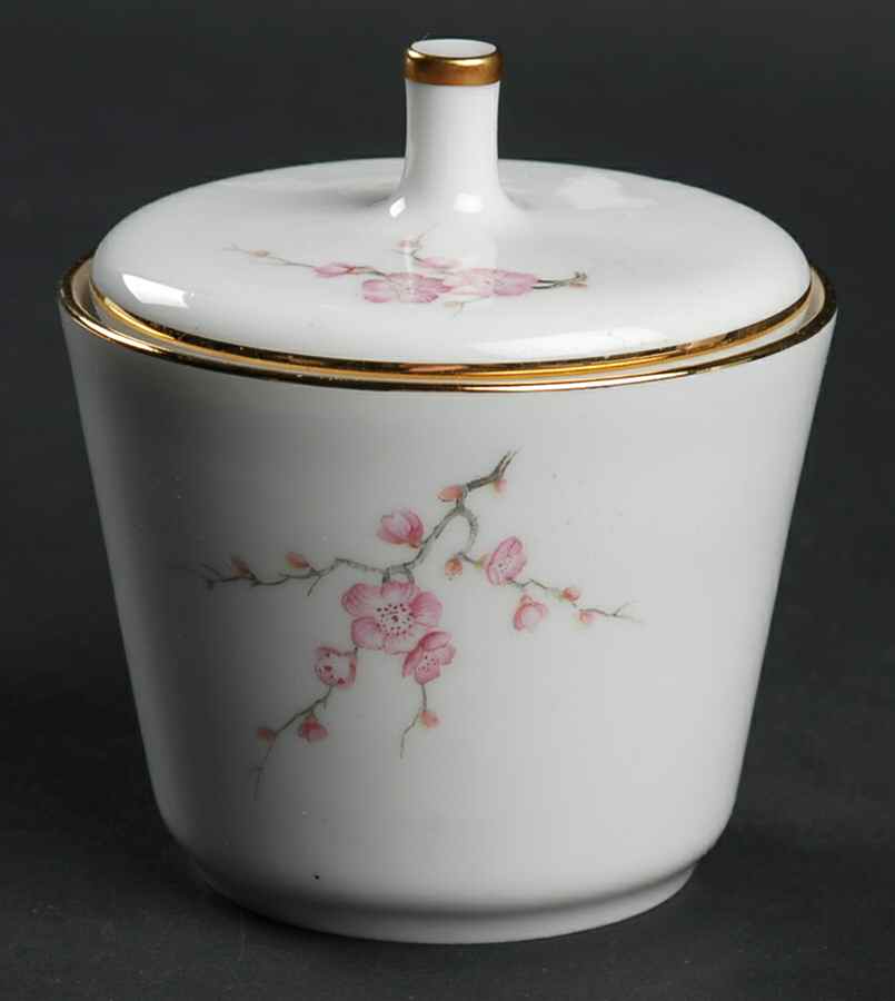 Almond Blossom (Coupe) Sugar Bowl & Lid by Hutschenreuther-1