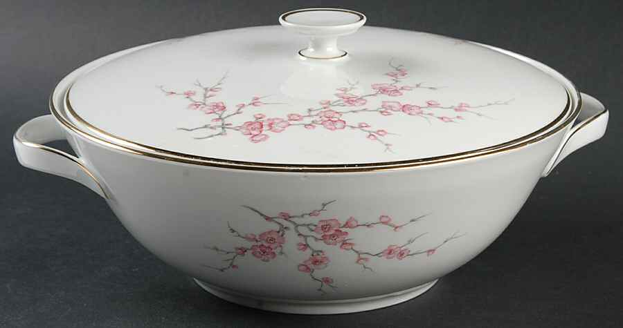 Almond Blossom (Coupe) Round Covered Vegetable by Hutschenreuther-1