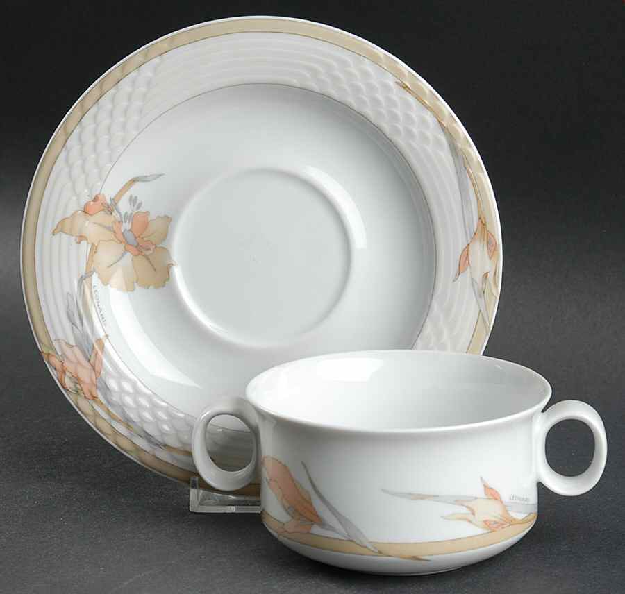 Alcazar Flat Cream Soup Bowl & Saucer Set by Hutschenreuther-1