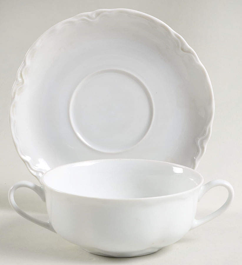 Alice (No Trim) Flat Cream Soup Bowl & Saucer Set by Hutschenreuther-1