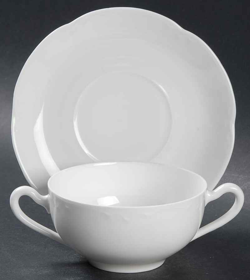 Alice (No Trim) Flat Bouillon Cup & Saucer by Hutschenreuther-1