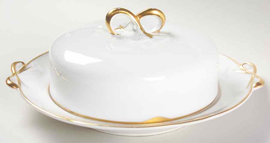 Alice (Gold Trim) Round Covered Butter by Hutschenreuther-1