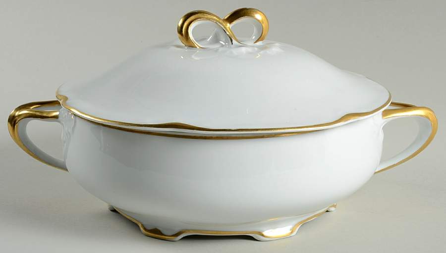 Alice (Gold Trim) Round Covered Vegetable by Hutschenreuther-1