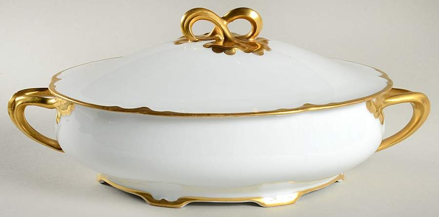 Alice (Gold Trim) Oval Covered Vegetable by Hutschenreuther-1