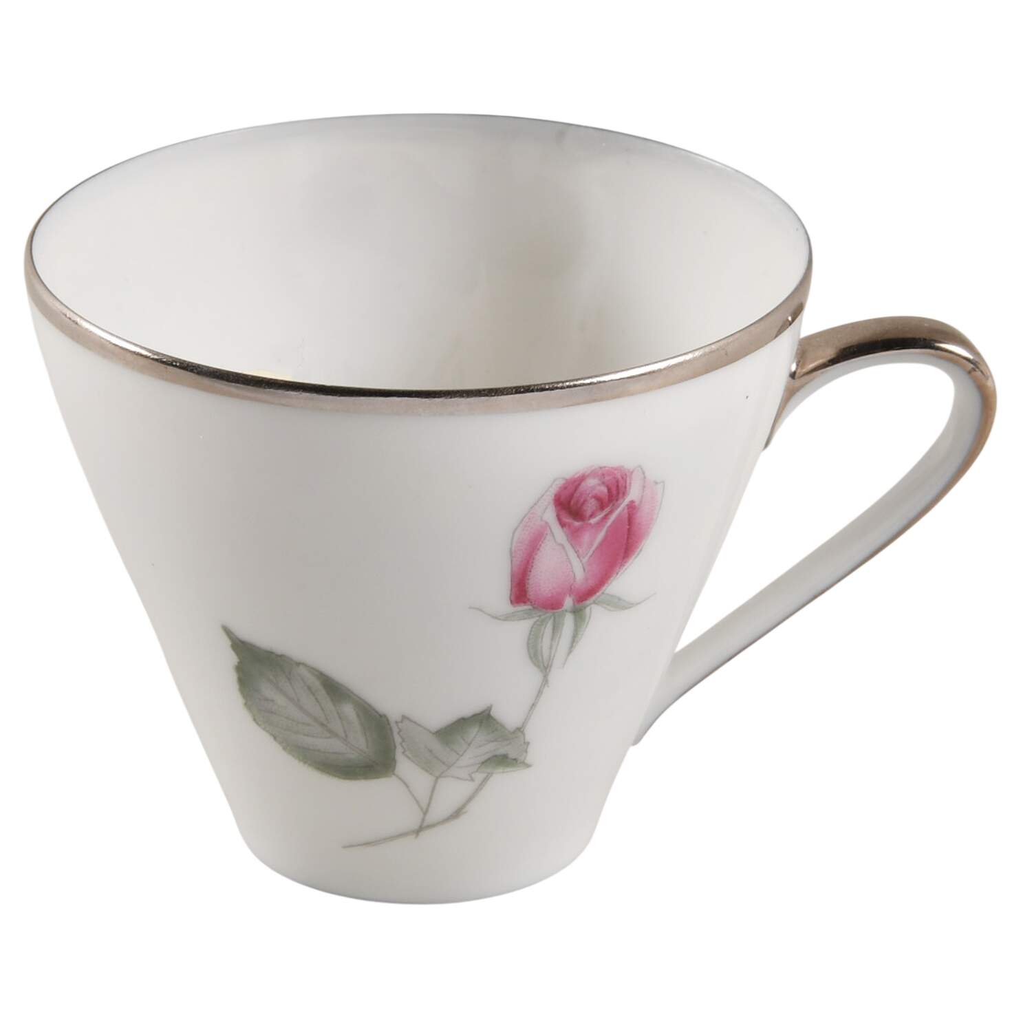 American Beauty (Platinum Trim, Sissi) Flat Demitasse Cup by Hutschenreuther-1