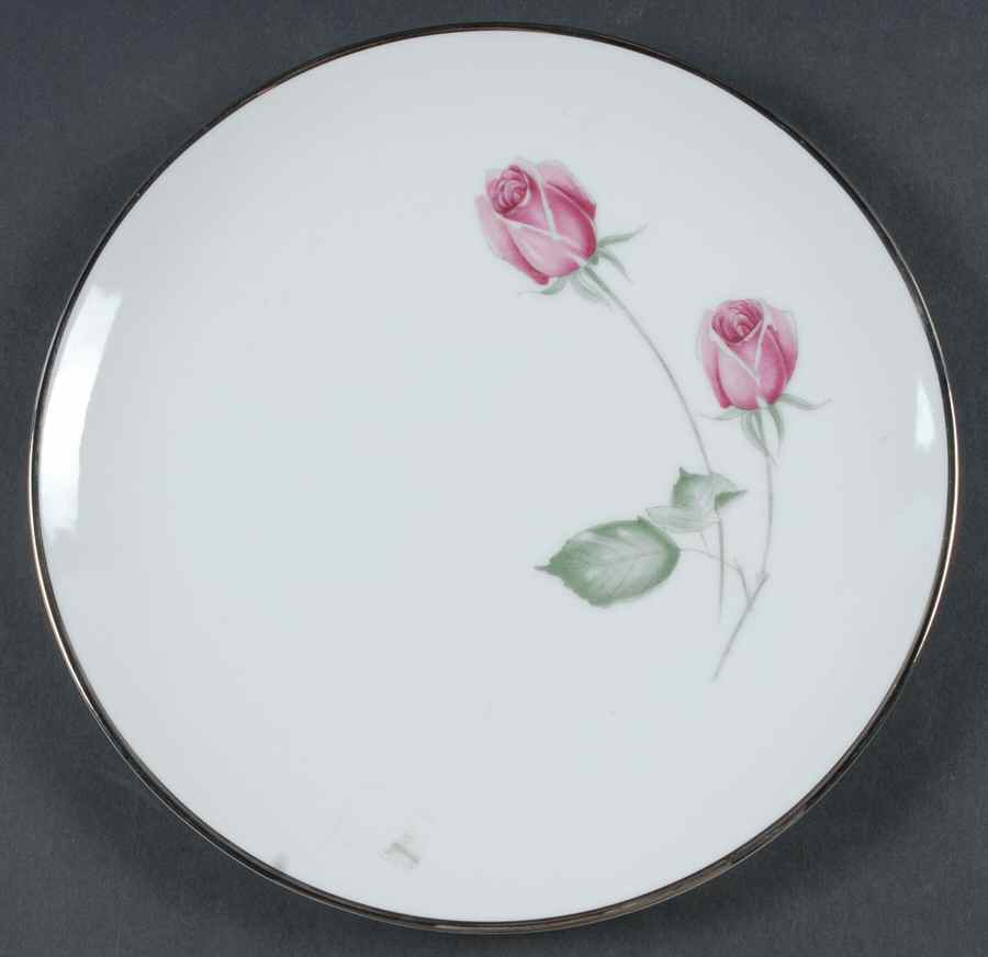 American Beauty (Platinum Trim, Sissi) Salad Plate by Hutschenreuther-1