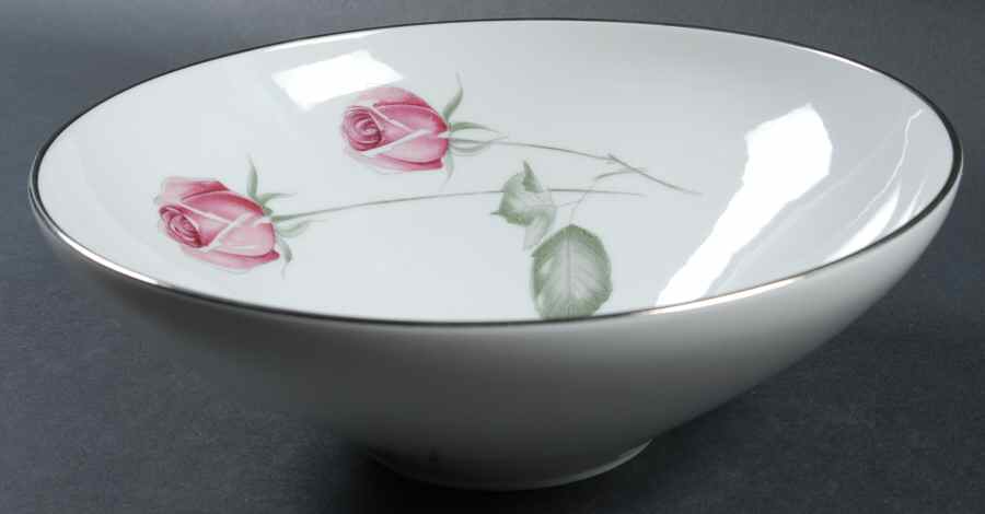 American Beauty (Platinum Trim, Sissi) 9" Round Vegetable Bowl by Hutschenreuther-1