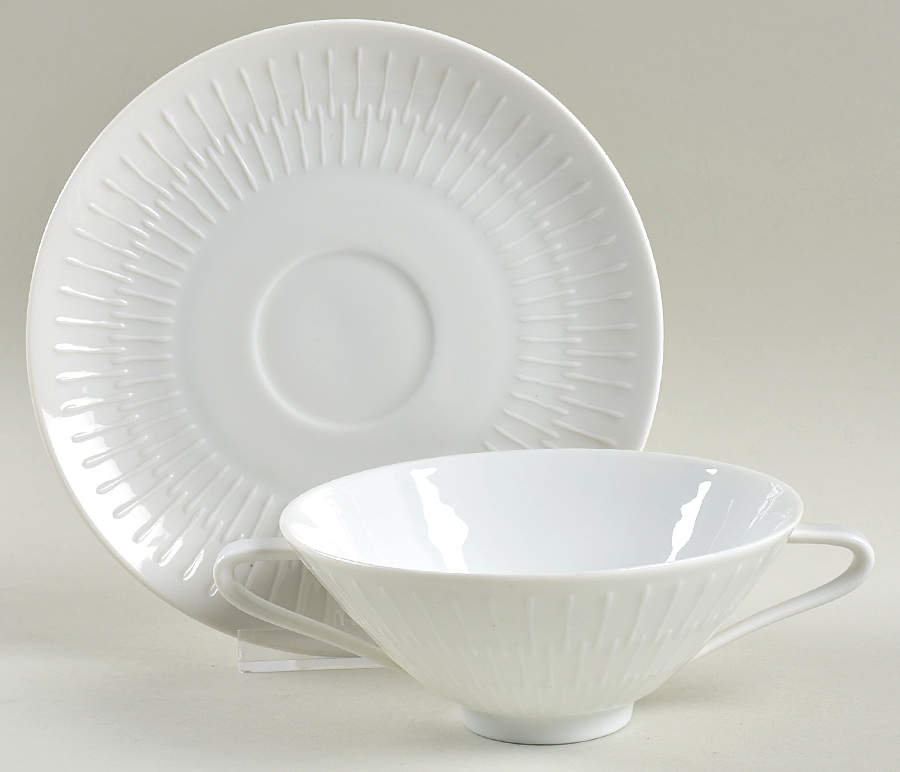 Apart Footed Cream Soup Bowl & Saucer Set by Hutschenreuther-1
