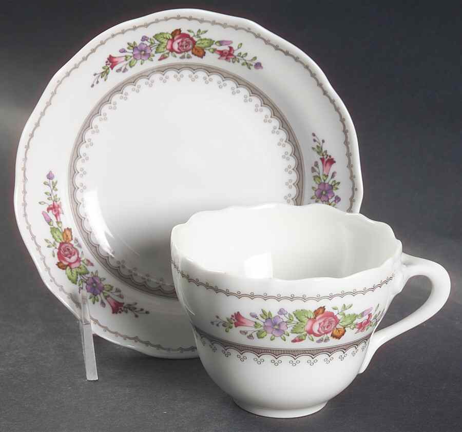 Arabella Flat Cup & Saucer Set by Hutschenreuther-1