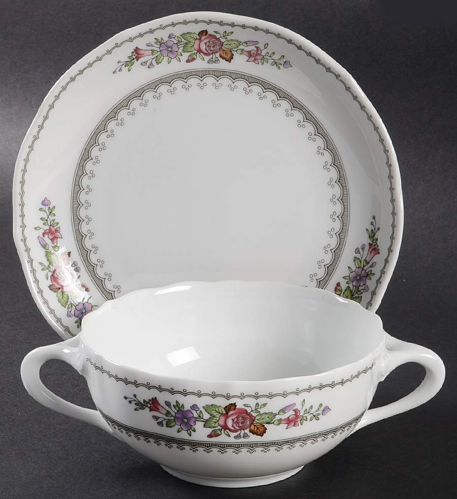 Arabella Flat Cream Soup Bowl & Saucer Set by Hutschenreuther-1
