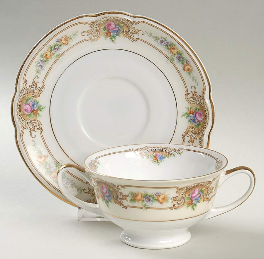 The Ascot Footed Bouillon Cup & Saucer by Hutschenreuther-1