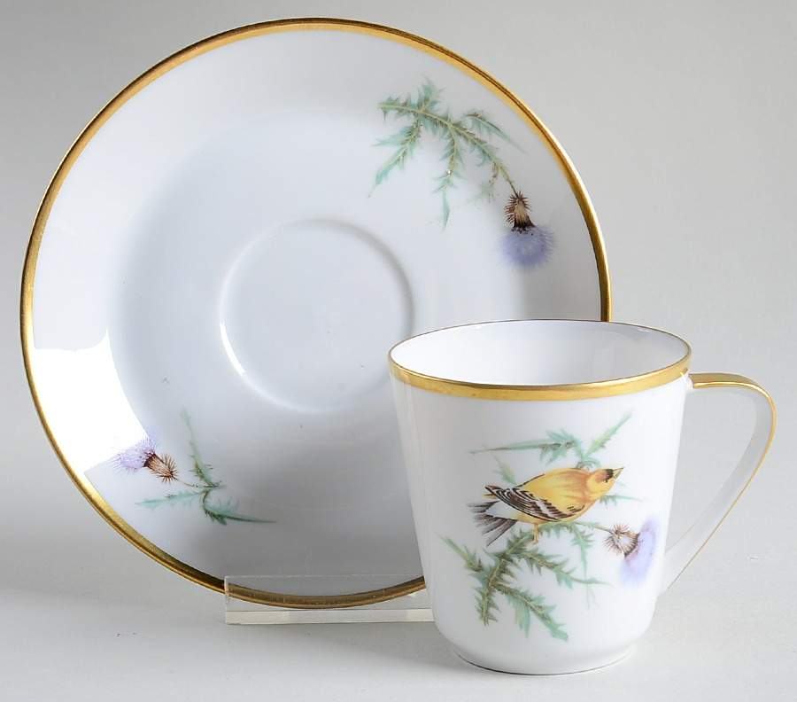 Audubon Bird Flat Demitasse Cup & Saucer Set by Hutschenreuther-1