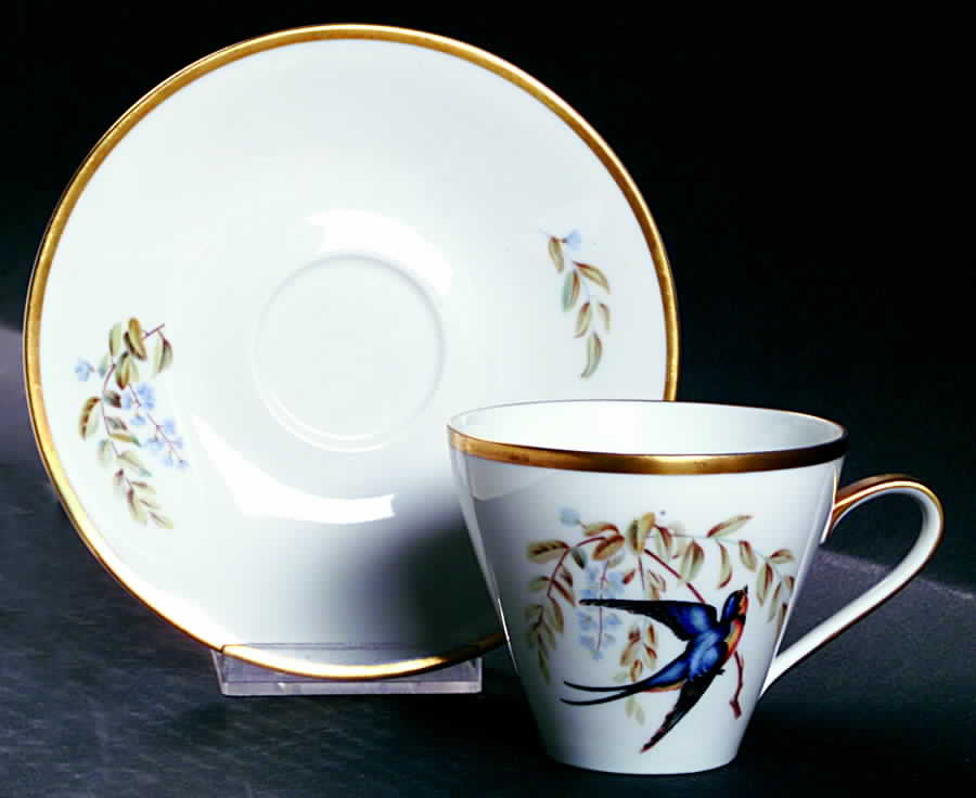 Audubon Bird Flat Cup & Saucer Set by Hutschenreuther-1