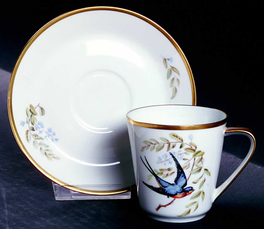 Audubon Bird Flat Cup & Saucer Set by Hutschenreuther-1