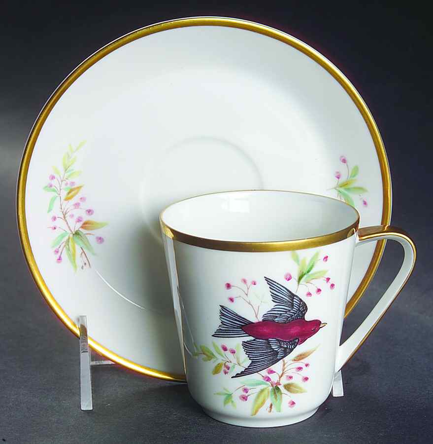 Audubon Bird Flat Cup & Saucer Set by Hutschenreuther-1