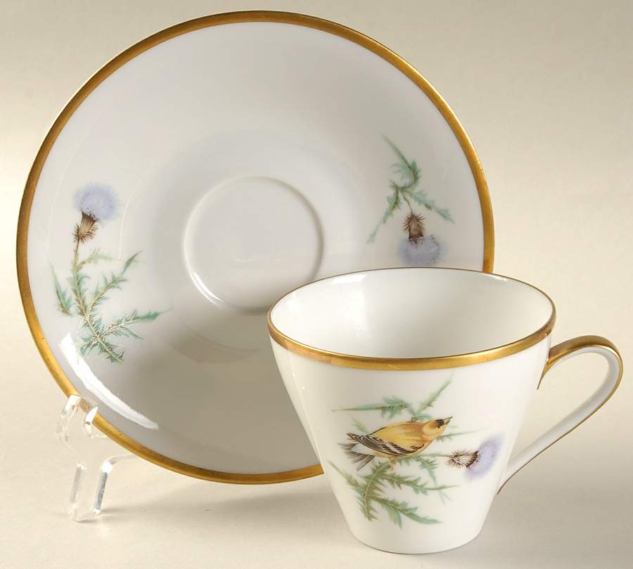 Audubon Bird Flat Cup & Saucer Set by Hutschenreuther-1