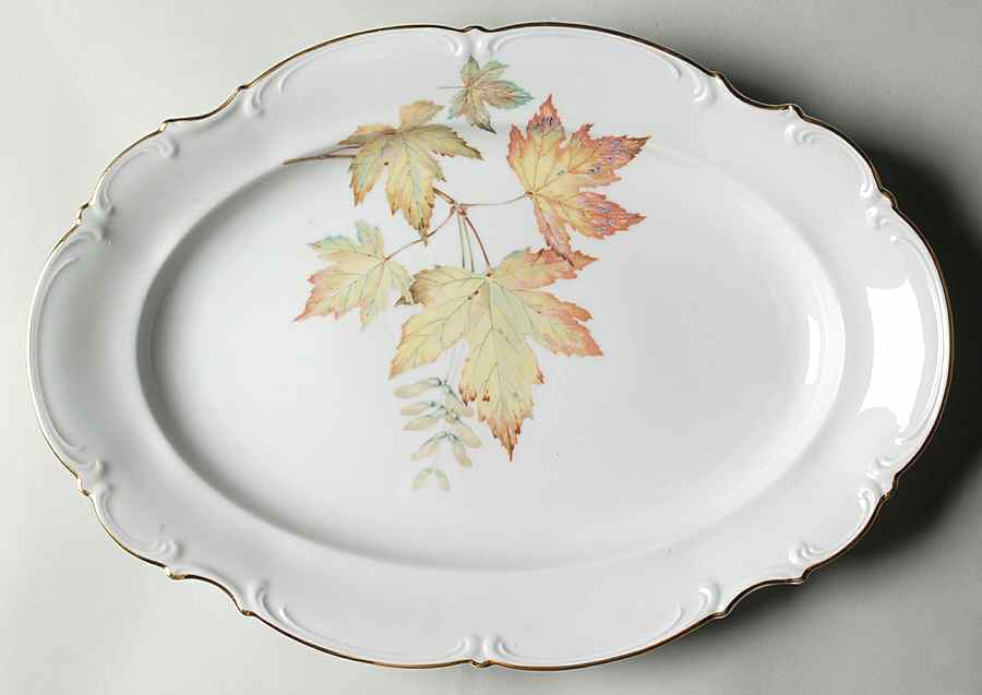 The Autumn Leaves 15" Oval Serving Platter by Hutschenreuther-1