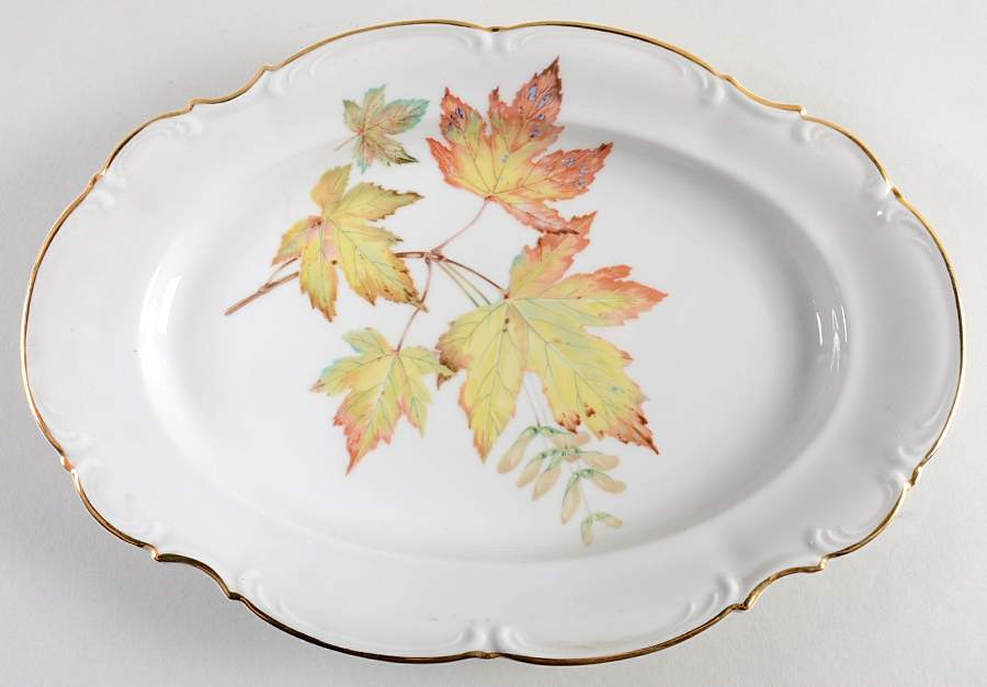 The Autumn Leaves 12" Oval Serving Platter by Hutschenreuther-1
