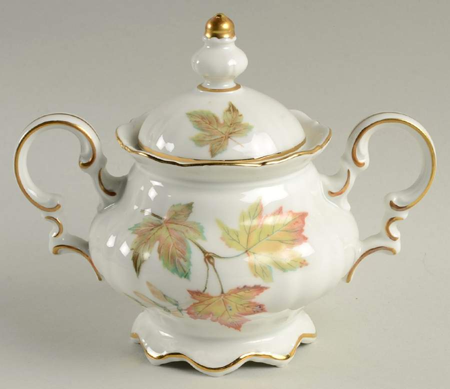 The Autumn Leaves Sugar Bowl & Lid by Hutschenreuther-1