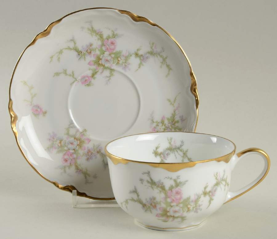 Avon Rose Flat Cup & Saucer Set by Hutschenreuther-1