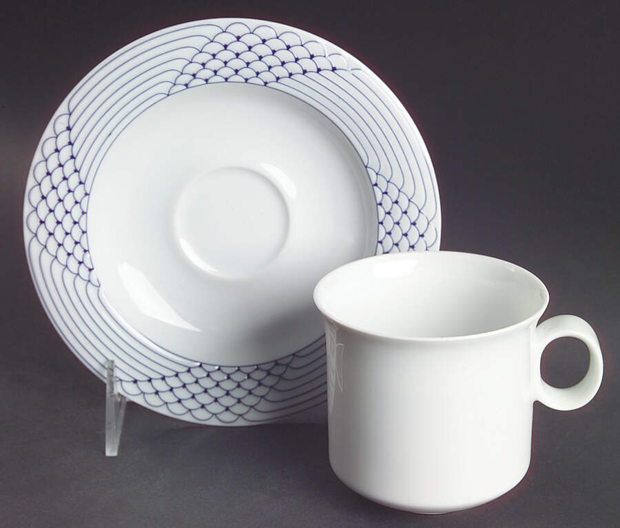 Azur Flat Cup & Saucer Set by Hutschenreuther-1