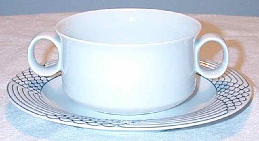 Azur Flat Cream Soup Bowl & Saucer Set by Hutschenreuther-1