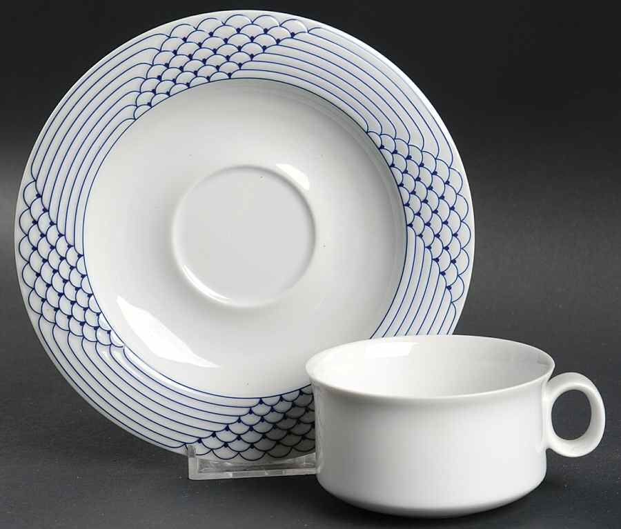 Azur Flat Cup & Saucer Set by Hutschenreuther-1