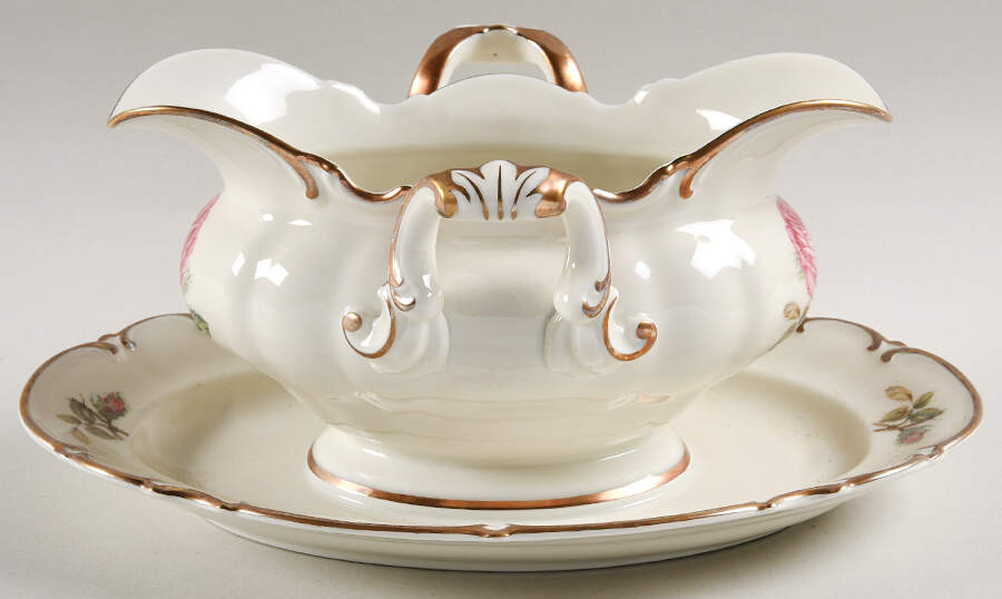 Barbara Gravy Boat with Attached Underplate by Hutschenreuther-1