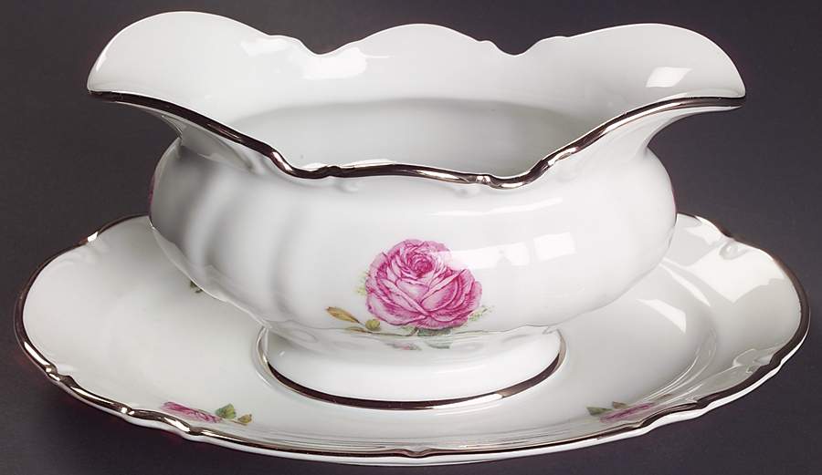 The Belrose Gravy Boat with Attached Underplate by Hutschenreuther-1