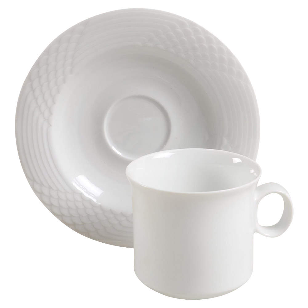 Bianca (Scala, Glossy) Flat Cup & Saucer Set by Hutschenreuther-1