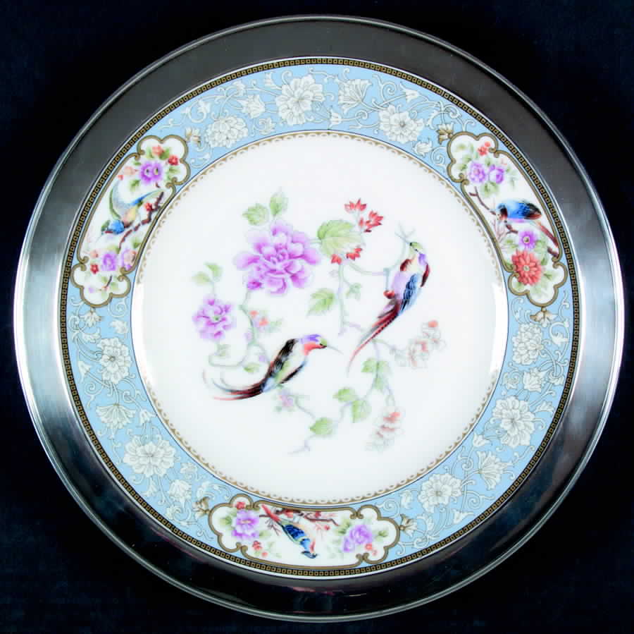 Bird of Paradise Sterling Rim Dinner Plate by Hutschenreuther-1