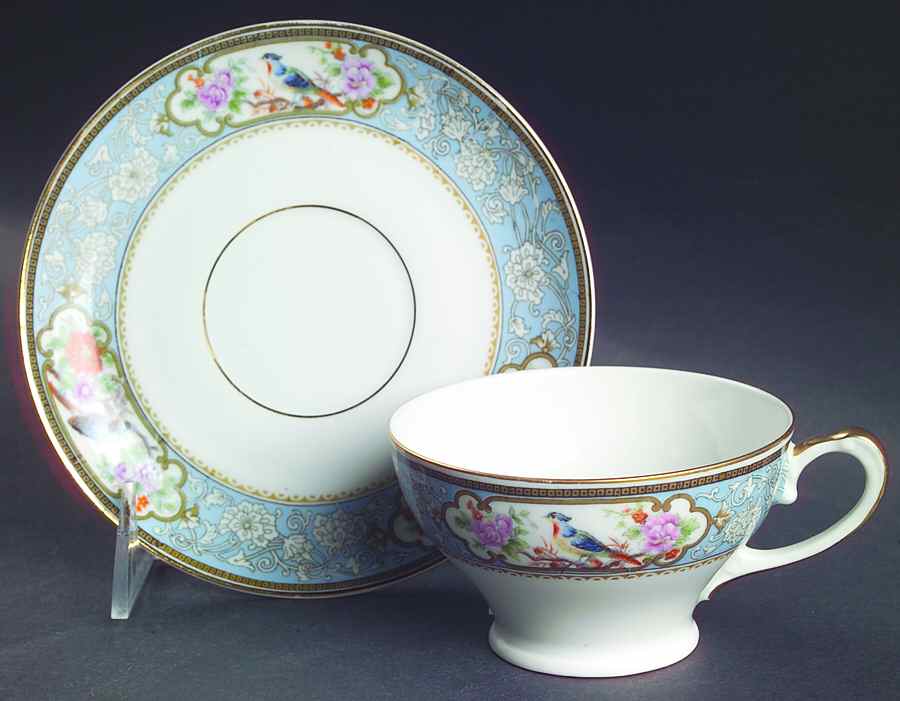 Bird of Paradise Footed Cup & Saucer Set by Hutschenreuther-1