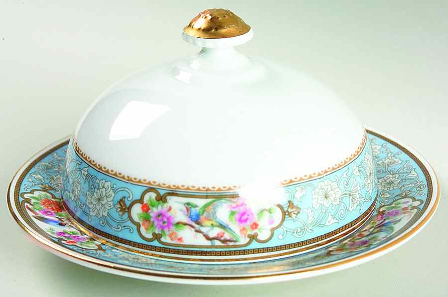 Bird of Paradise Round Covered Butter by Hutschenreuther-1