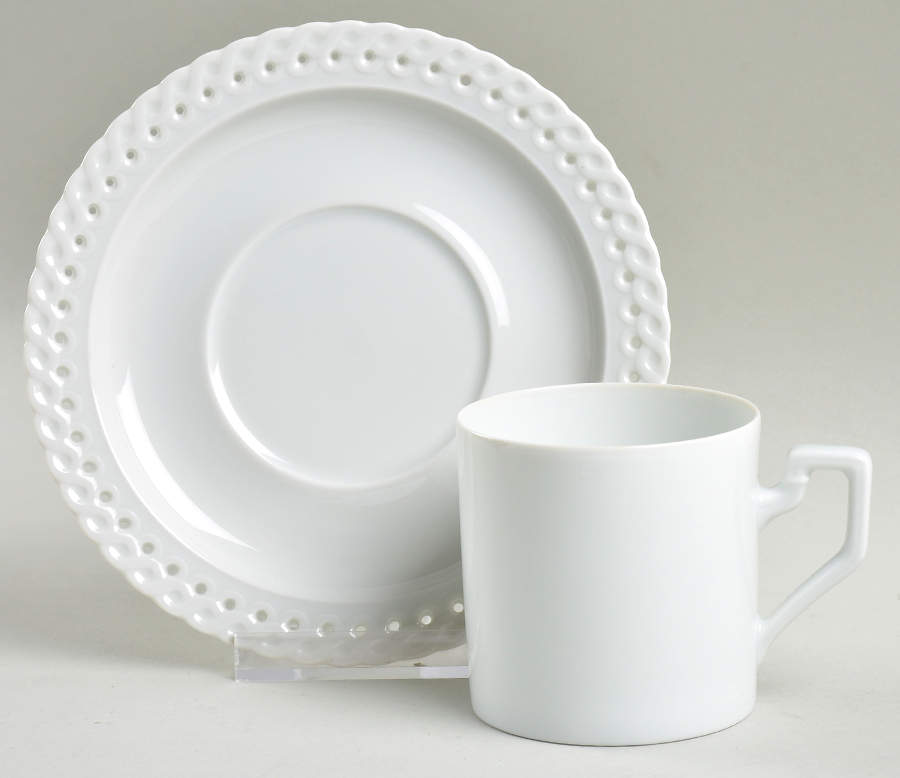Blanche (Comtesse) Flat Demitasse Cup & Saucer Set by Hutschenreuther-1