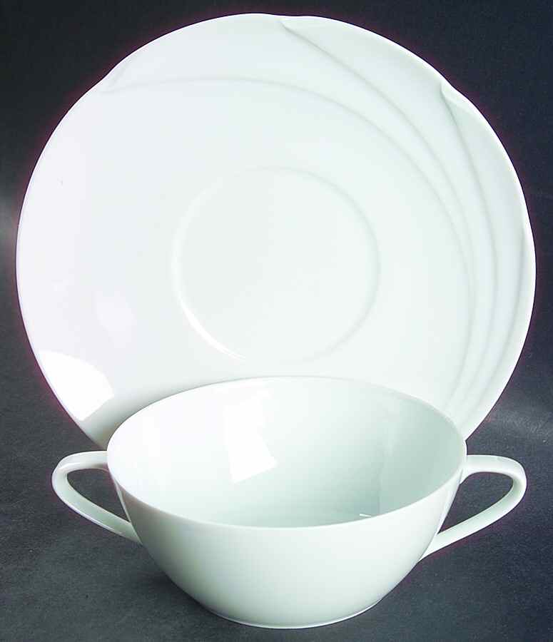 Blanche (Maxim's Line) Flat Cream Soup Bowl & Saucer Set by Hutschenreuther-1
