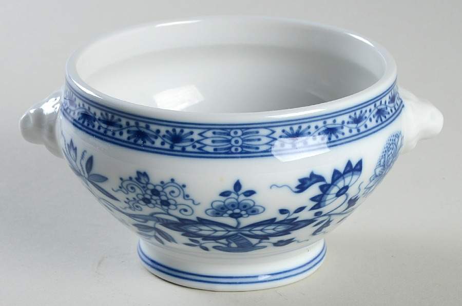 Blue Onion Footed Lion's Head Soup Bowl by Hutschenreuther-1