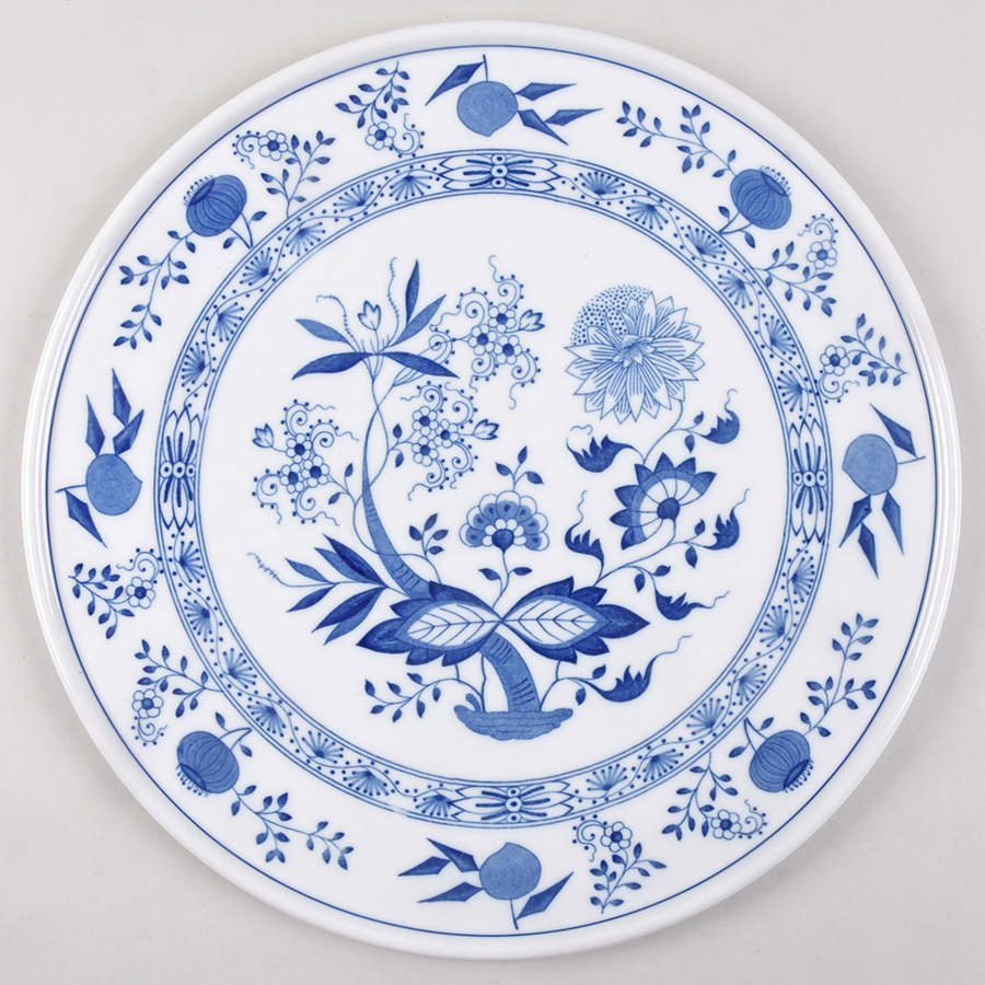 Blue Onion Cake Plate by Hutschenreuther-1