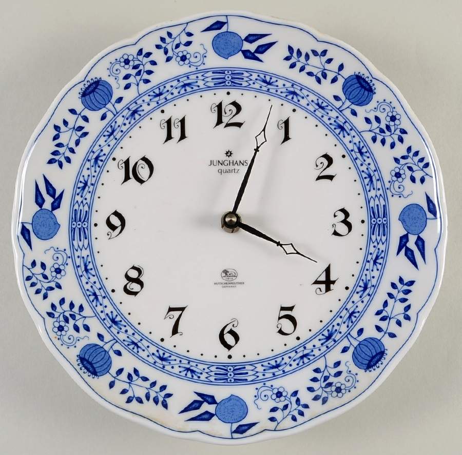 Blue Onion Hanging Wall Clock by Hutschenreuther-1