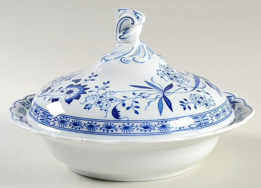 Blue Onion Round Covered Vegetable by Hutschenreuther-1