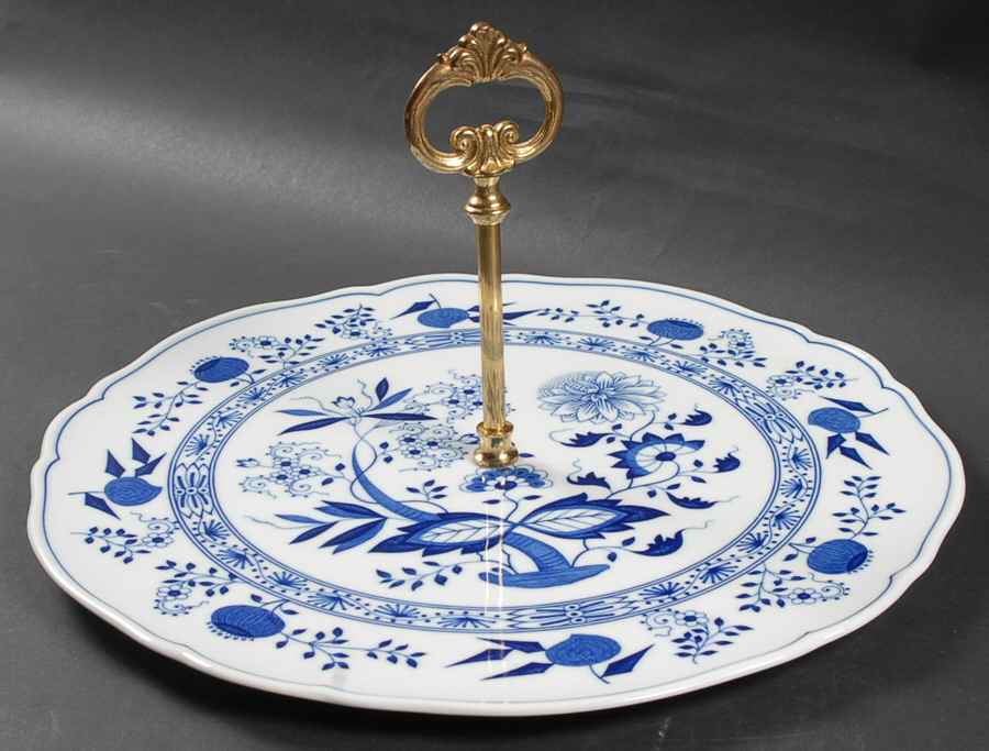 Blue Onion 12" Torte Plate W/Center Handle by Hutschenreuther-1
