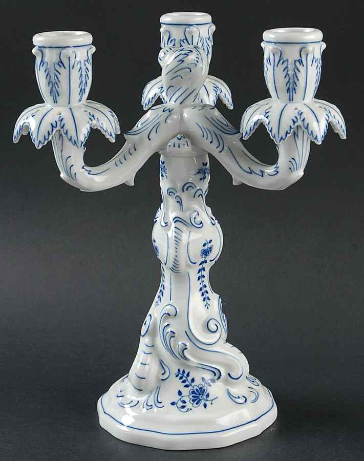 Blue Onion Three Light Candlestick by Hutschenreuther-1